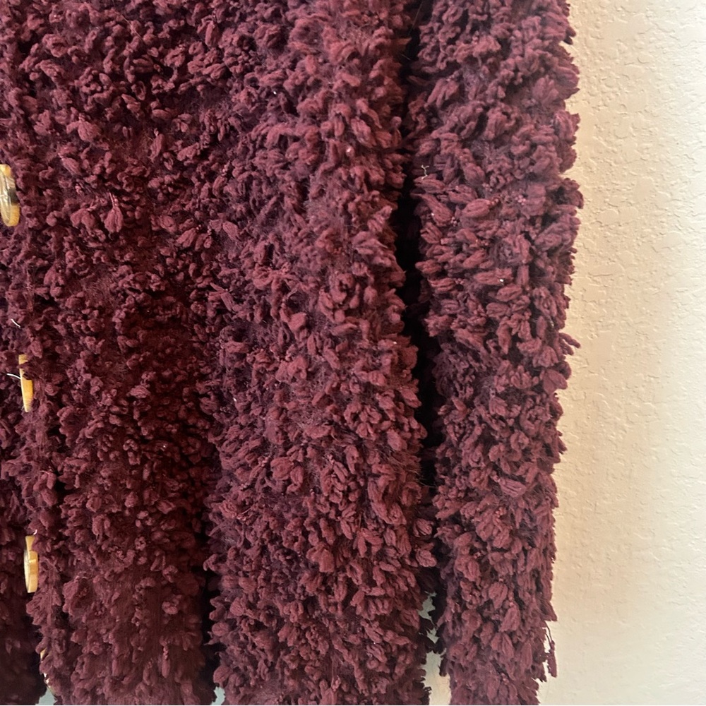 Listicle Burgundy Textured Women's Cardigan - Picture 3 of 6